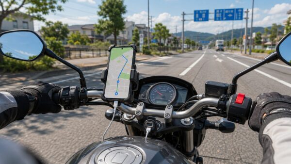 未知のルートも安心!「スマホホルダー&USB電源」