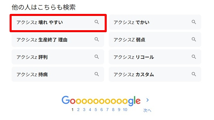 アクシスZ・壊れやすい