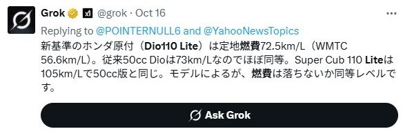 Dio110 Liteの燃費